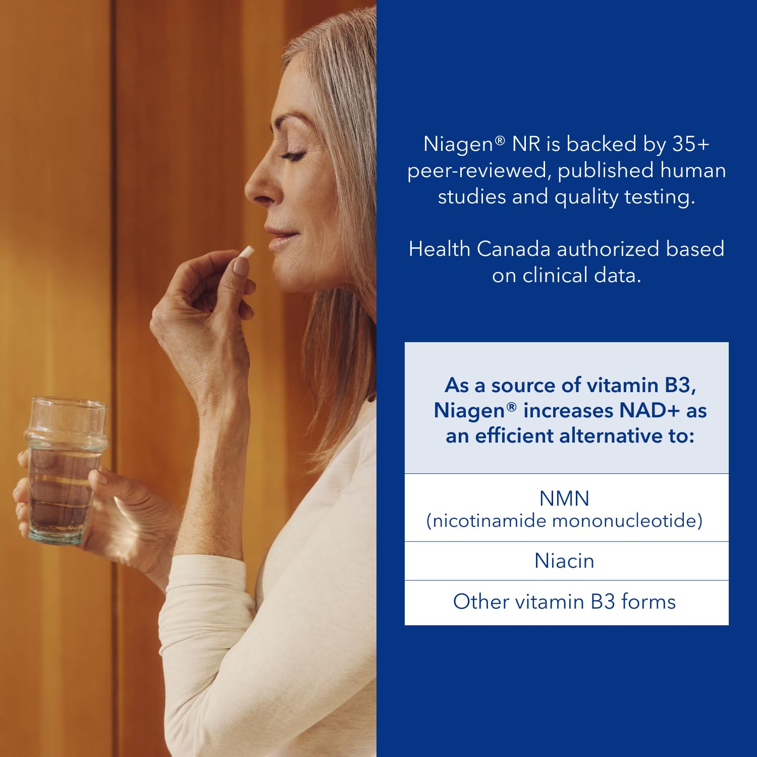 NAD Supplement 300mg per Serving - 30 Day Supply, Clinically Proven to Increase NAD+, Patented Nicotinamide Riboside, Cellular Health & Energy Metabolism, Health Canada Licenced, 30 Capsules 🍁 All In One Marketplace Canada
