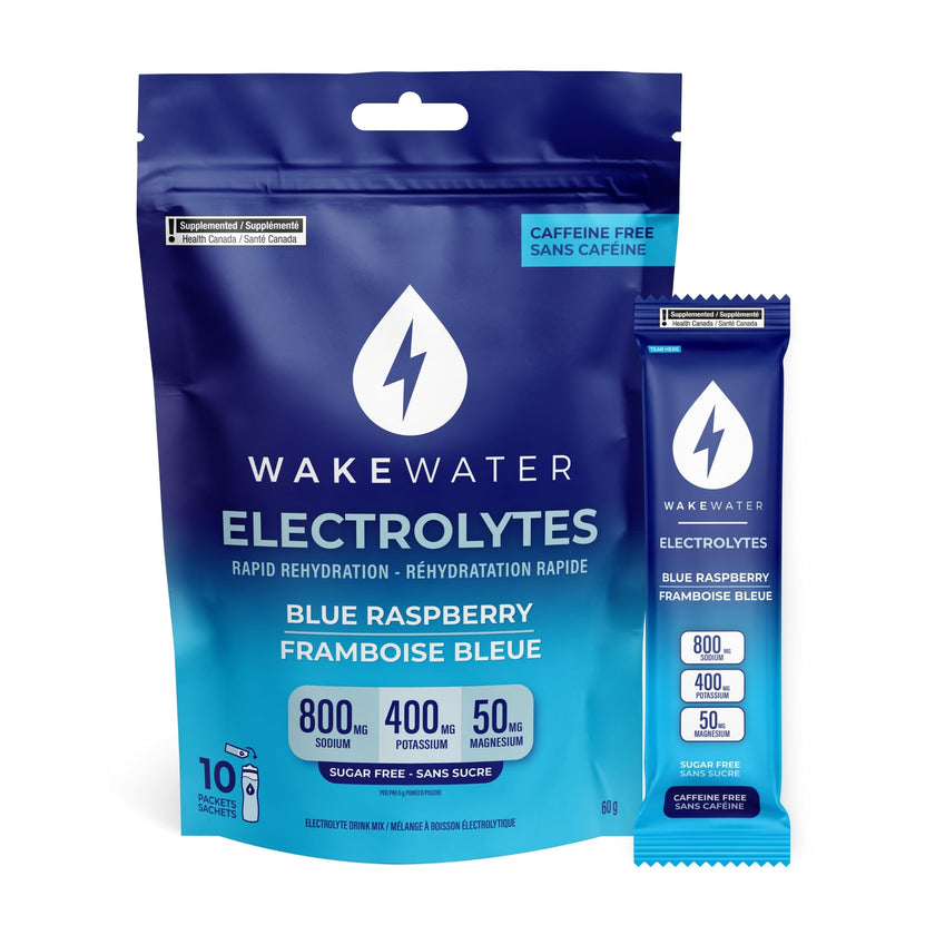 Wake Water Sugar Free Electrolyte Packets, Hydration Powder, Keto & Paleo Friendly Electrolyte Drink Mix, Fasting Hydration Packs, Travel Essentials, Pack of 10 (6g Each) (6 g (Pack of 10), Blue Raspberry) 🍁 All In One Marketplace Canada