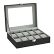 SONGMICS Watch Box, 10-Slot Watch Case Organizer with Large Glass Lid, Removable Pillows, Gift for Loved Ones, Black Synthetic Leather, Gray Lining UJWB010BK 🍁 All In One Marketplace Canada