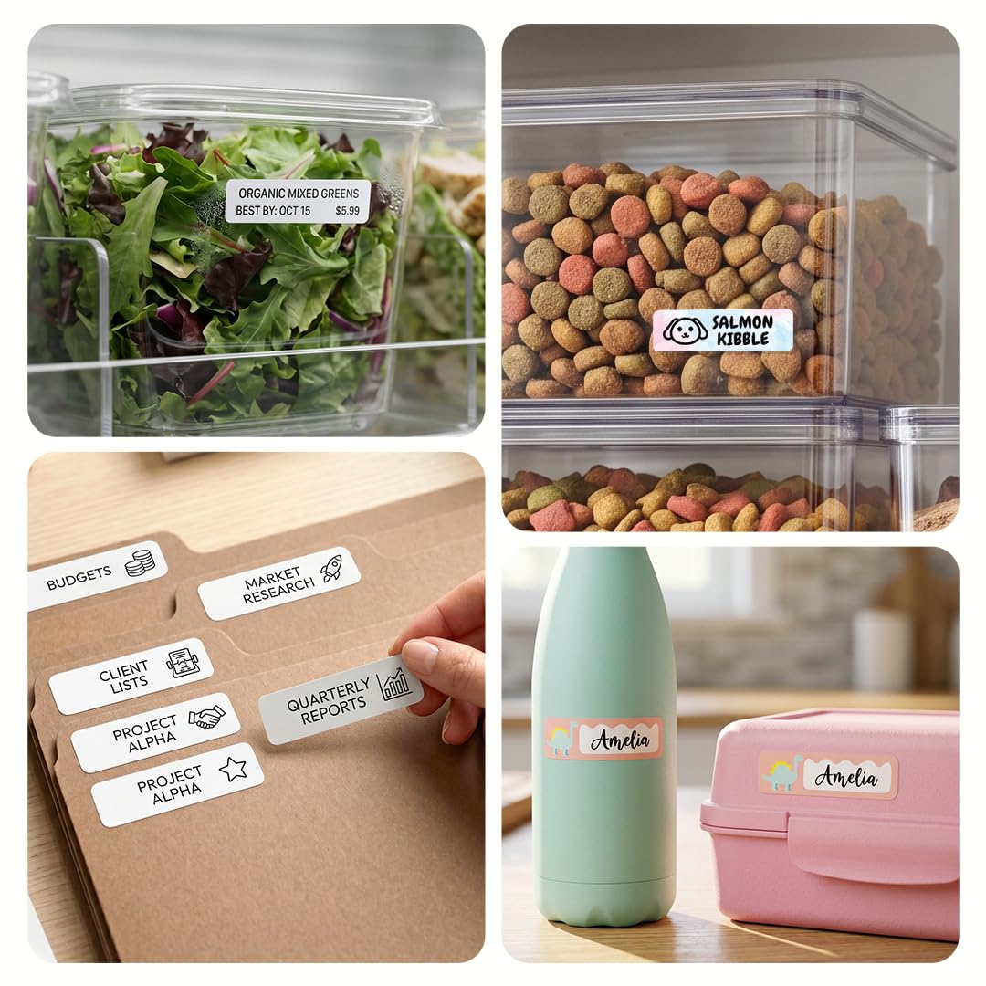 Phomemo D30 Label Maker Machine with Tape, Portable Bluetooth Label Printer, Small Smart Phone Handheld Sticker Mini Labeler Multiple Templates Font Icon Easy to Use Inkless Rechargeable F Office Home 🍁 All In One Marketplace Canada