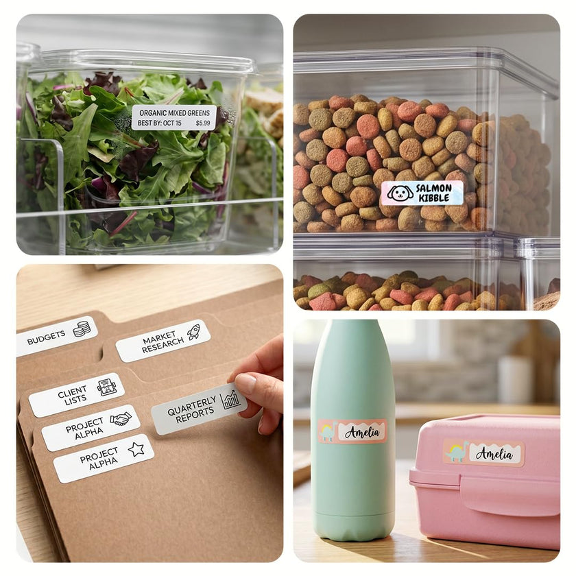 Phomemo D30 Label Maker Machine with Tape, Portable Bluetooth Label Printer, Small Smart Phone Handheld Sticker Mini Labeler Multiple Templates Font Icon Easy to Use Inkless Rechargeable F Office Home 🍁 All In One Marketplace Canada