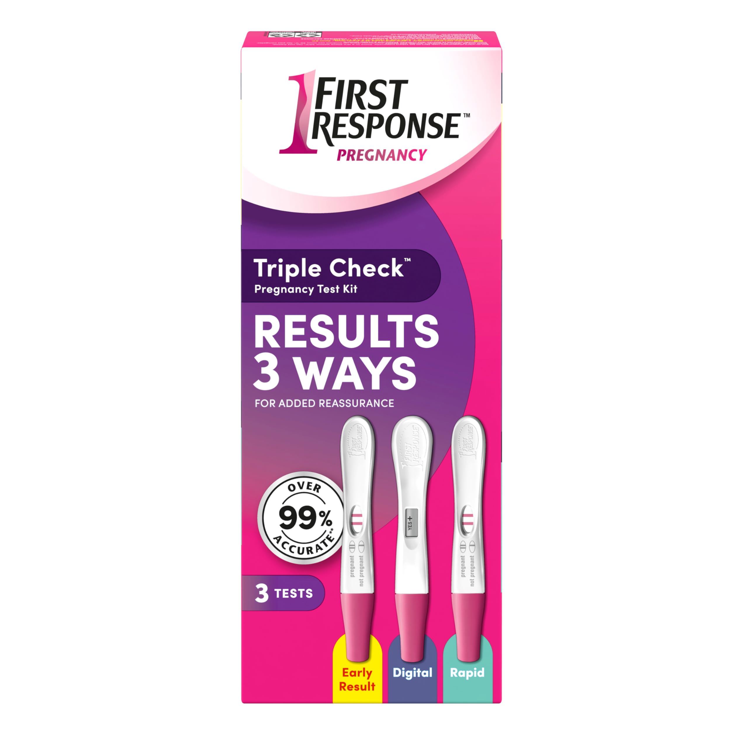 First Response Triple Check - Pregnancy Test Kit - Test 3 Ways- Over 99% Accurate - Analog (2 Count) - Digital (1 Count) - 3 Tests 🍁 All In One Marketplace Canada