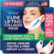 Stylia V Line Lifting Collagen Face Mask - Lift, Firm & Contour Jawline - Double Chin Strap with Hyaluronic Acid & Aloe Vera - Hydrating Neck & Face Tightening Mask - Chin Strap for Sleeping 10PC 🍁 All In One Marketplace Canada