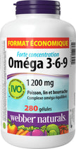 Webber Naturals Omega 3-6-9 1,200 mg Fish Oil, 280 Softgels, Supports Cardiovascular Health and Brain Function 🍁 All In One Marketplace Canada