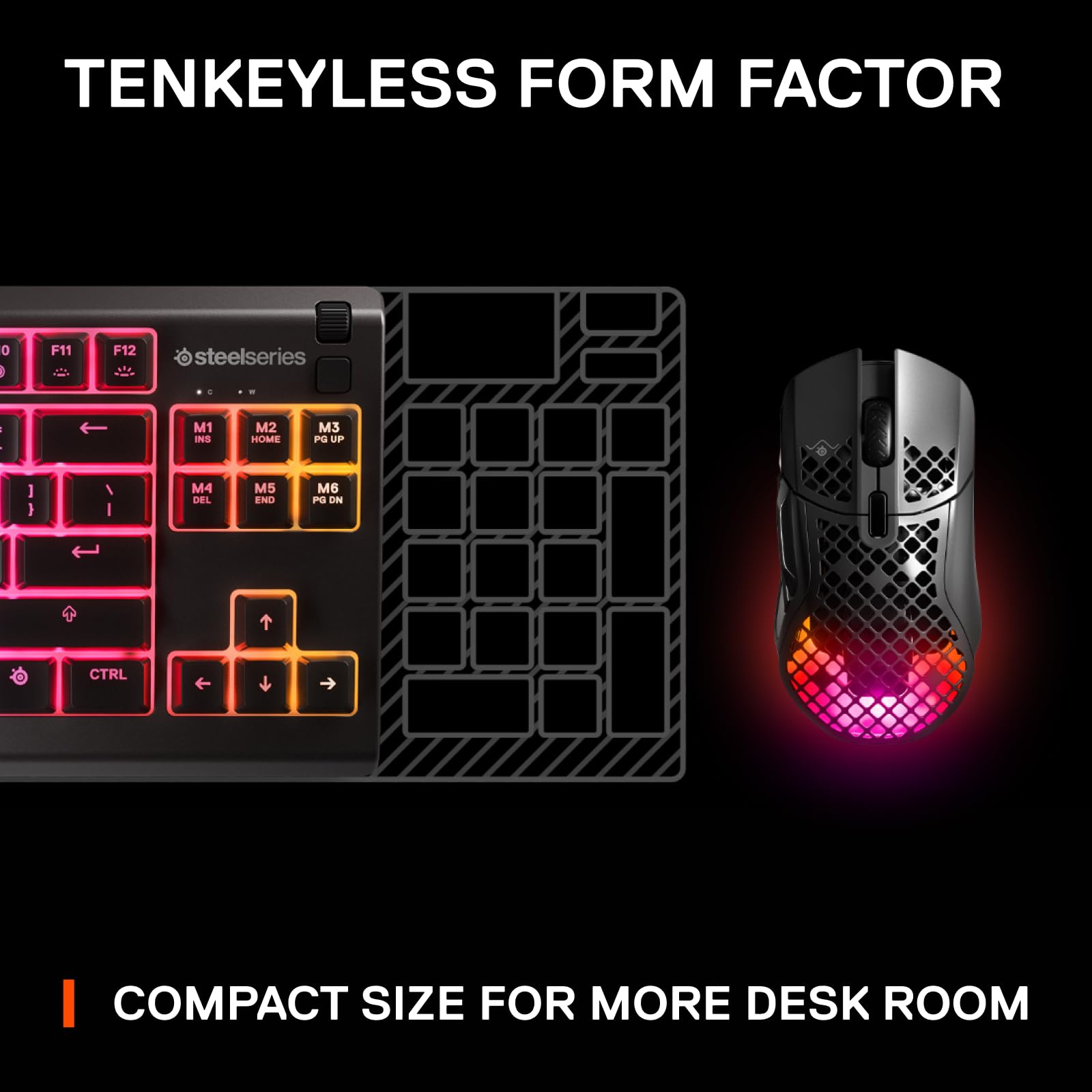 SteelSeries Apex 3 TKL RGB Gaming Keyboard – Tenkeyless Compact Form Factor - 8-Zone RGB Illumination – IP32 Water & Dust Resistant – Whisper Quiet Gaming Switch – Gaming Grade Anti-Ghosting, Black 🍁 All In One Marketplace Canada