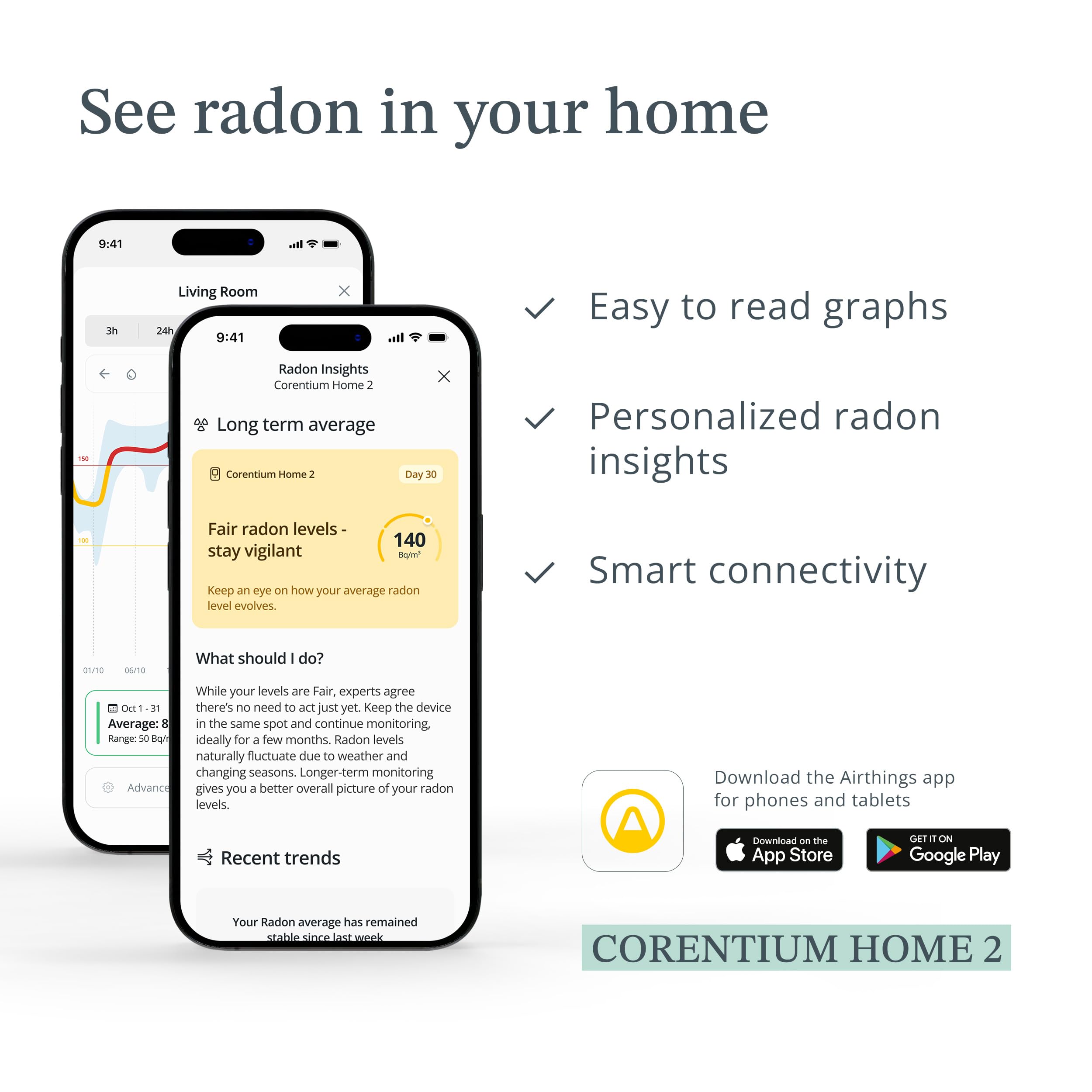 Airthings 325 Corentium Home 2 Smart Digital Radon Detector - Portable and Easy-to-use Radon Testing with Bluetooth connectivity and Humidity & Temperature Sensors 🍁 All In One Marketplace Canada