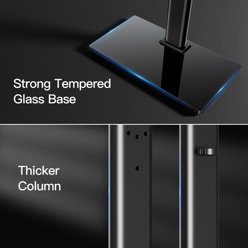 PERLESMITH Swivel Universal TV Stand/Base - Table Top TV Stand for 24-60 inch LCD LED TVs - Height Adjustable TV Mount Stand with Tempered Glass Base, VESA 400x400mm, Holds up to 99lbs PSTVS09 🍁 All In One Marketplace Canada