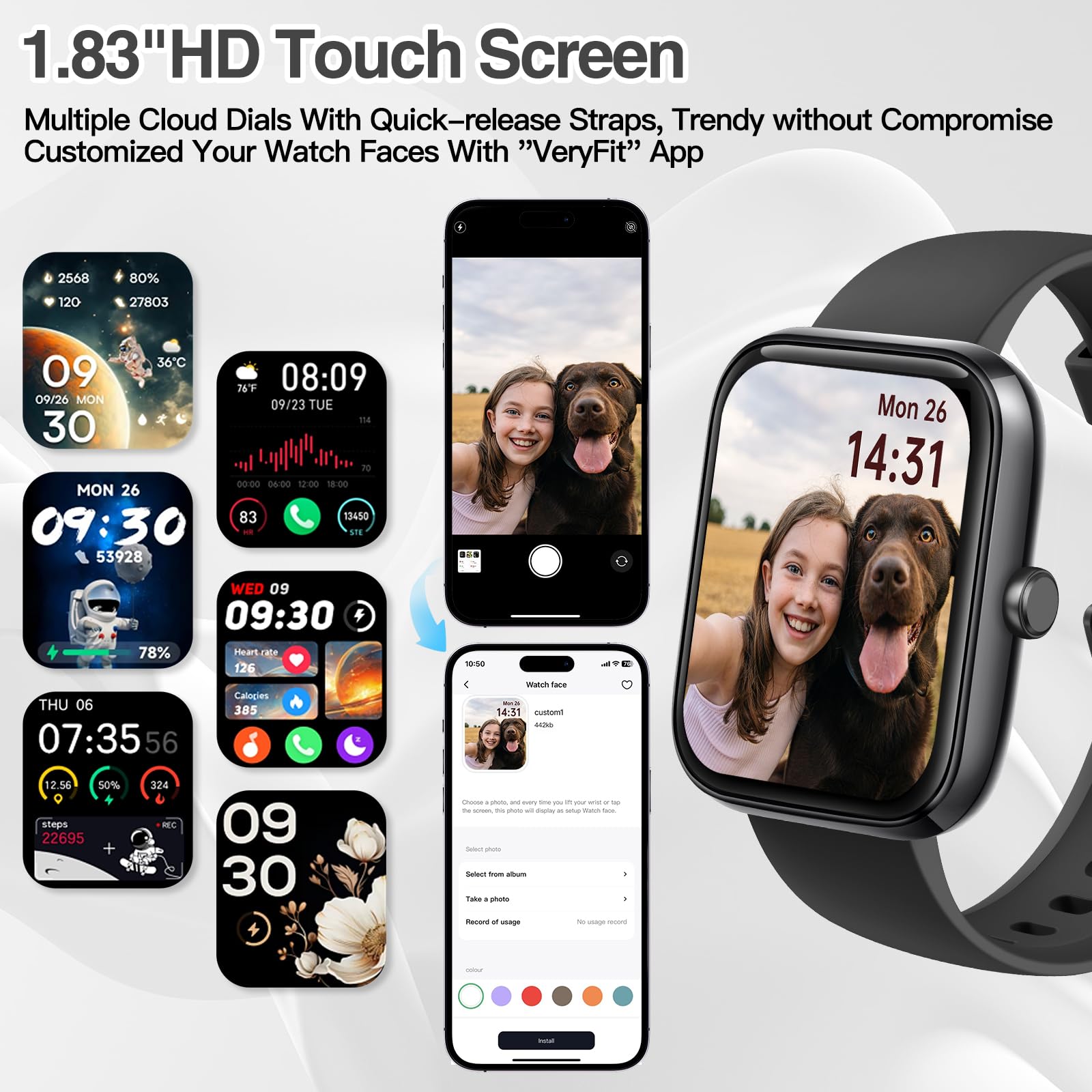 Smart Watch for Men Women with Bluetooth Call,Alexa Built-in Smartwatch,1.83