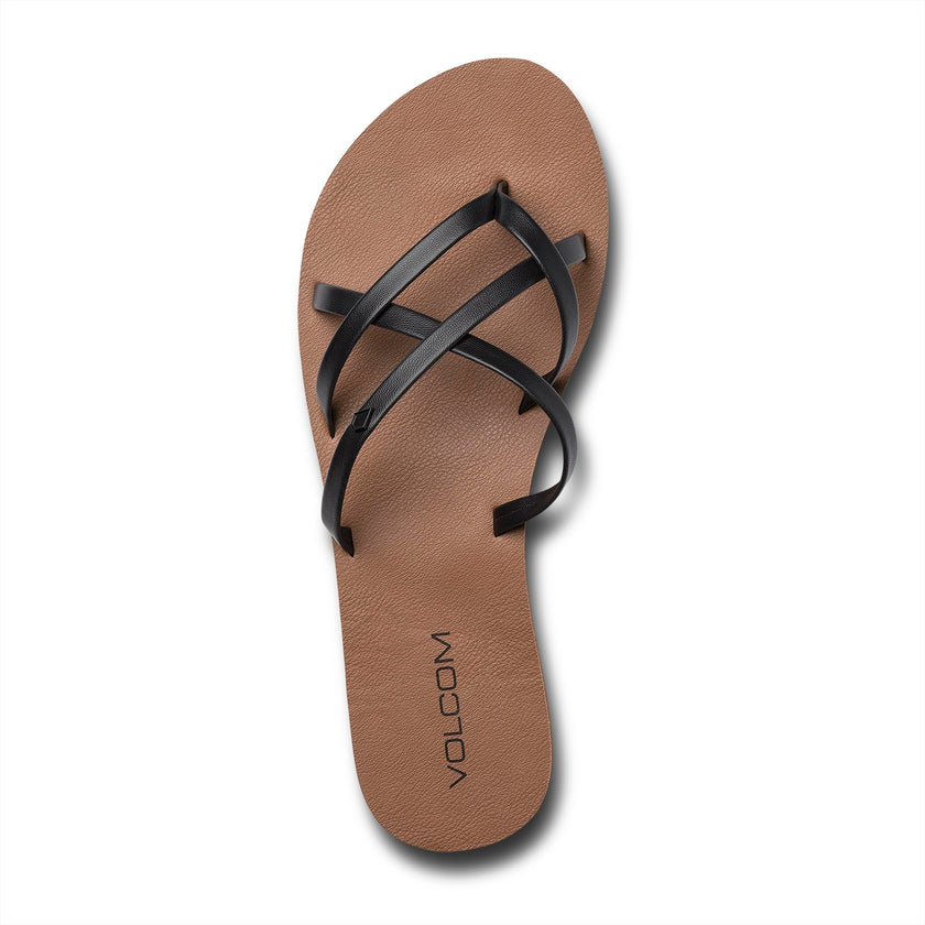 Volcom Women’s New School Sandals – Criss Cross Strap Flip Flops with Comfort Foam Footbed, Black, 9 🍁 All In One Marketplace Canada