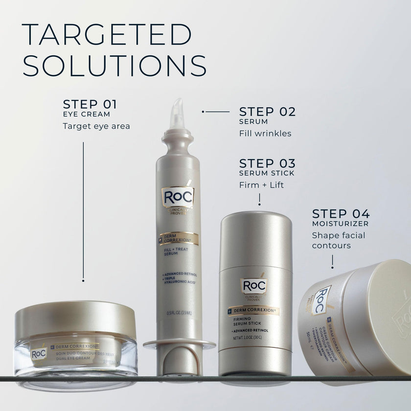 RoC Derm Correxion® Neck Cream with Hyaluronic Acid and Advanced Retinol to visibly Tighten & Lift Horizontal Neck Lines, Facial Moisturiser to Contour Face, Neck and Jawline, 50ML 🍁 All In One Marketplace Canada