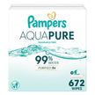 Pampers Aqua Pure Baby Wipes, 99% Water, Fragrance Free, 672 Baby Wipes Total (12X Flip-Top Packs) 🍁 All In One Marketplace Canada