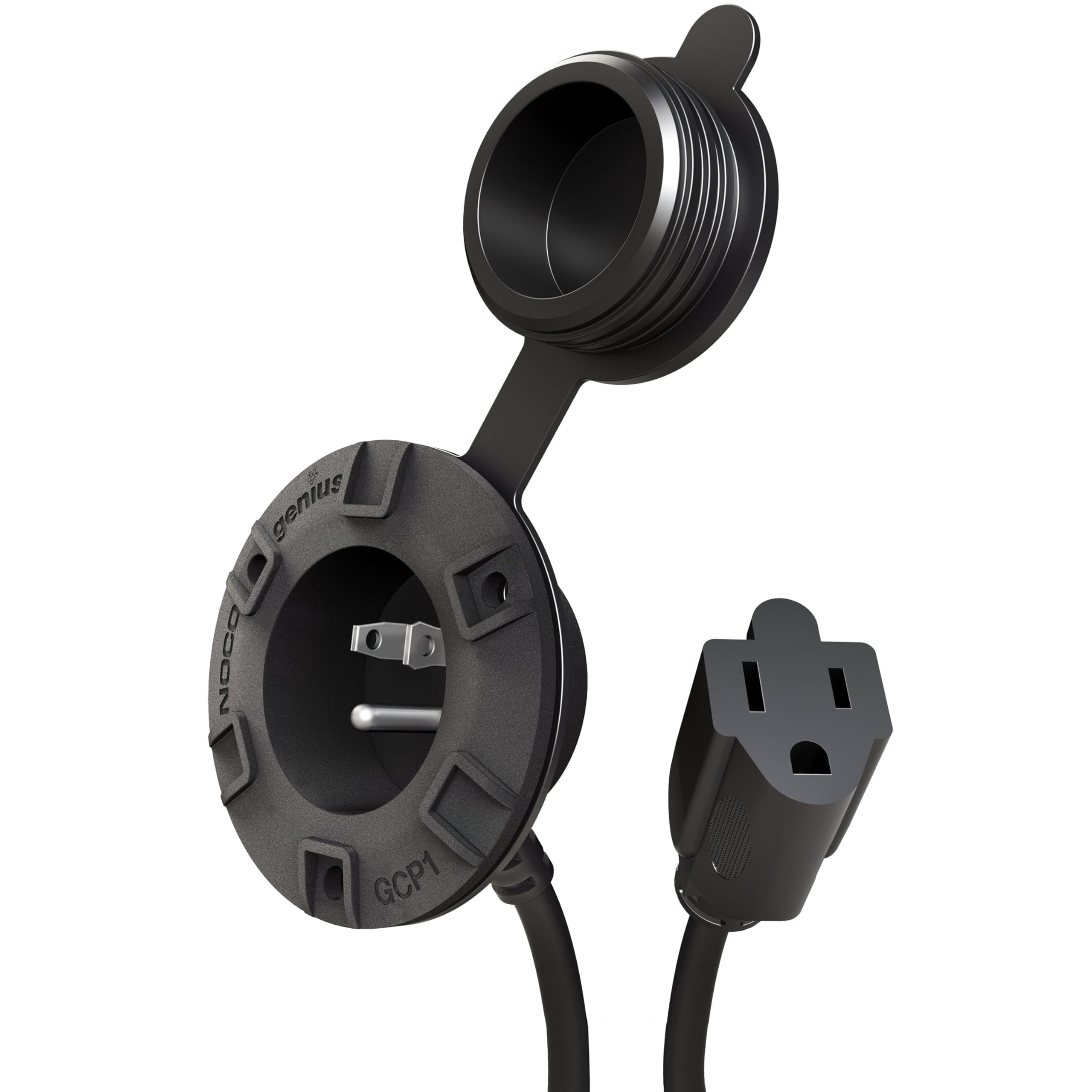 NOCO GCP1 15 Amp AC Port Plug, 125 Volt Power Inlet Socket, and Waterproof Electrical Outlet Receptacle Box with 16-Inch Integrated Outdoor Extension Cord 🍁 All In One Marketplace Canada