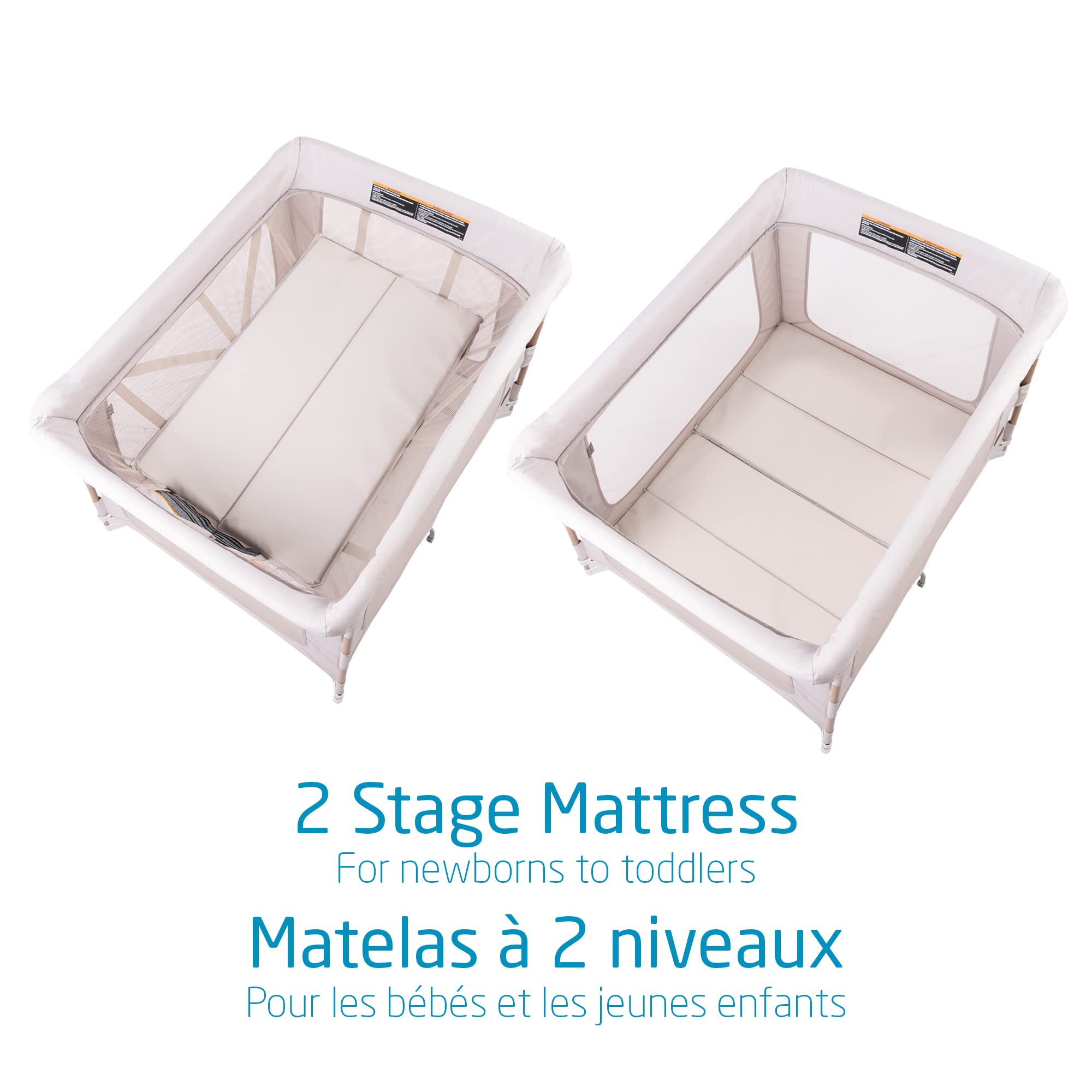 Maxi-Cosi Swift Playard, Playpen with 3-in-1 (Newborn bassinet, toddler, play), Portable, ultra comfort, 1 step fold, travel bag included, Horizon Sand 🍁 All In One Marketplace Canada