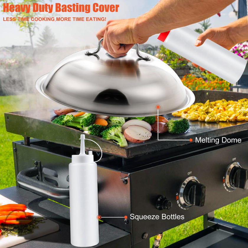 RINPIR 42pcs Griddle Accessories Kit for Blackstone, Flat Top Grill Spatula Set with Enlarged Spatulas, Melting Dome and Burger Press, Professional Hibachi Tools Gifts for Outdoor BBQ Teppanyaki 🍁 All In One Marketplace Canada