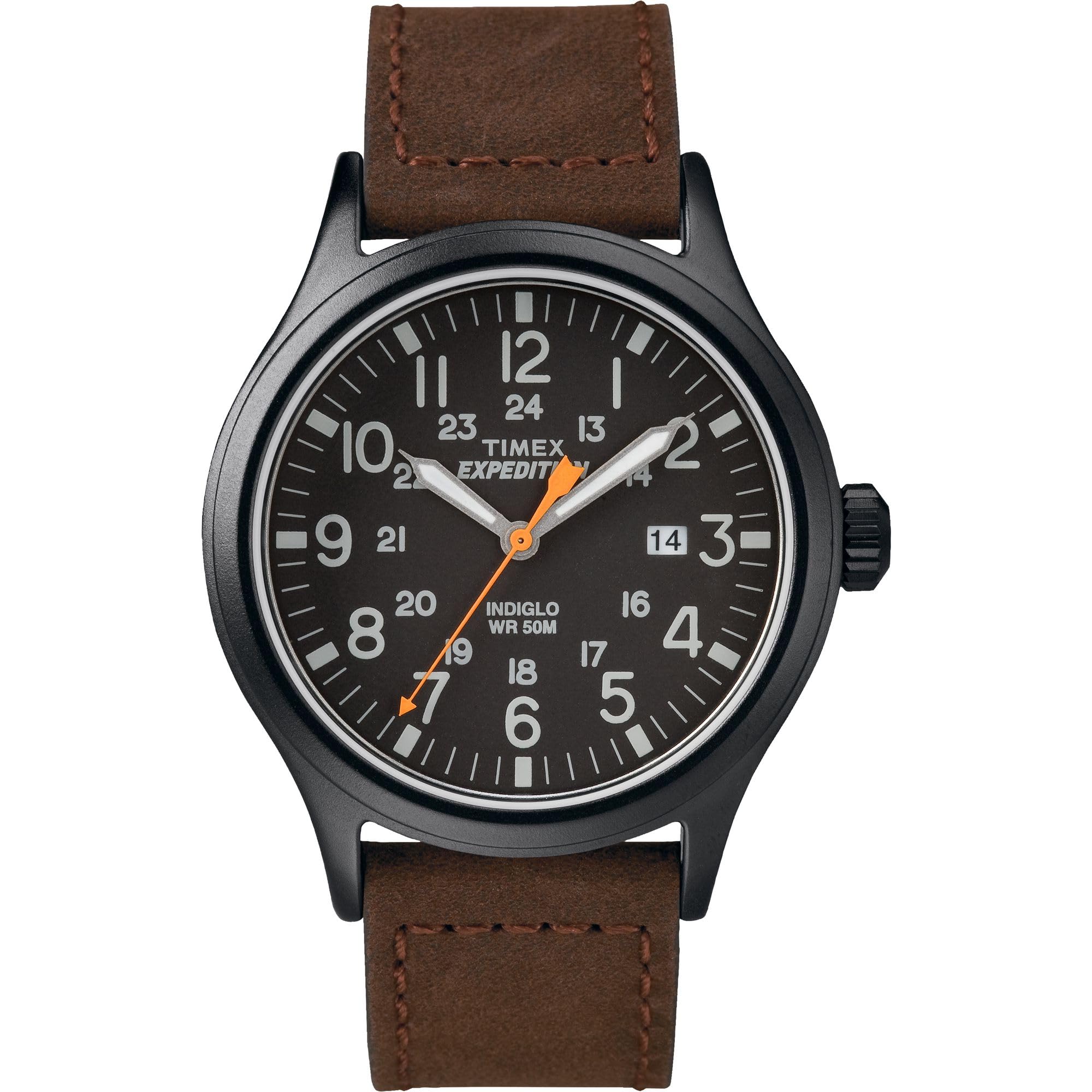 Timex Men's TW4B12500 Expedition Scout 40mm Brown/Black Leather Strap Watch 🍁 All In One Marketplace Canada