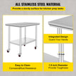 VEVOR 36x24x33.5 inch Stainless Steel Work Table with Wheels Prep Table with casters Heavy Duty Work Table for Commercial Kitchen Restaurant Business Garage 350 lb Capacity 🍁 All In One Marketplace Canada