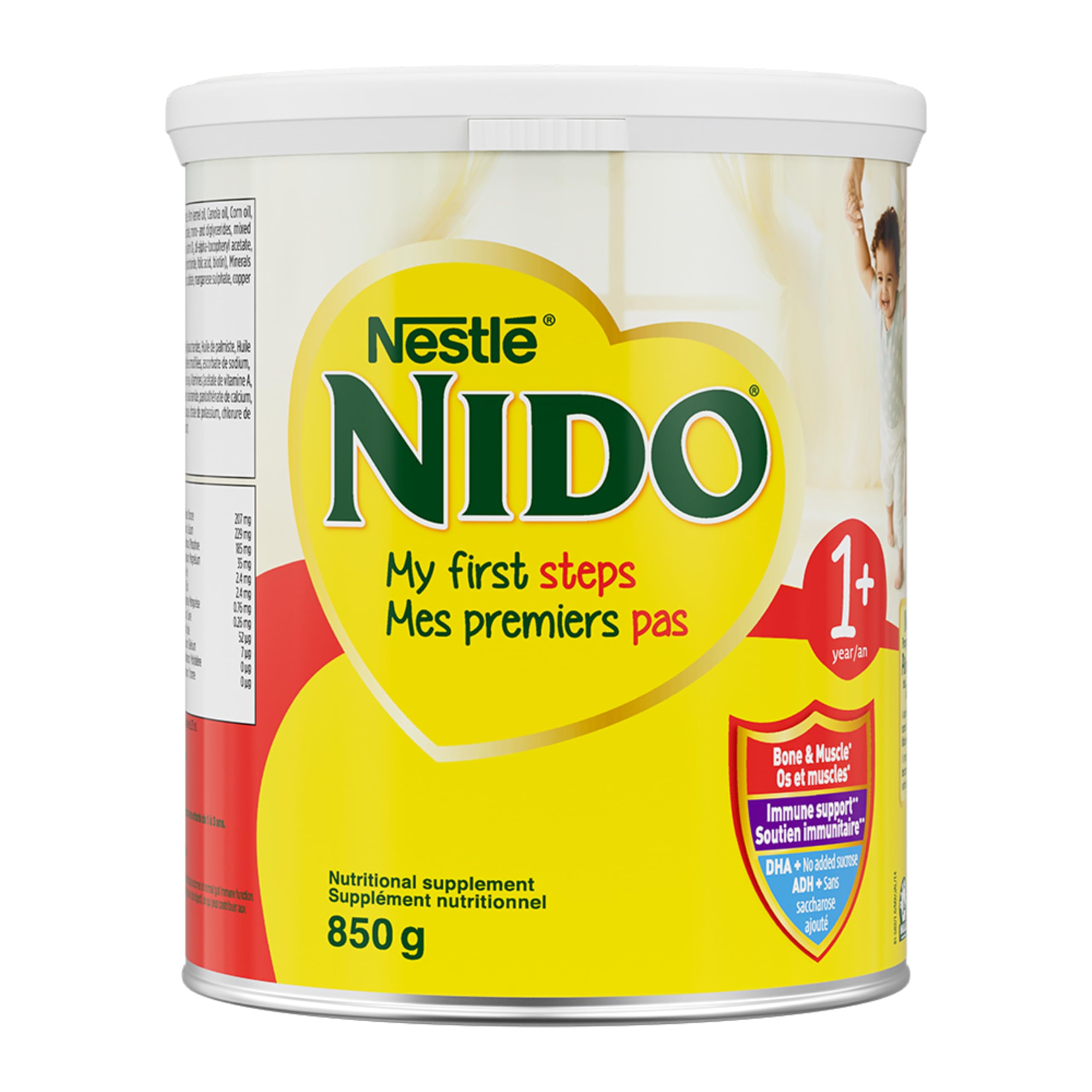 NIDO 1+ Toddler Milk-Based Nutritional Supplement With Calcium, Vitamins D and A, Magnesium, Probiotics, DHA, For Teeth, Muscles, Bones, Immune System And Brain Development, 850 g 🍁 All In One Marketplace Canada