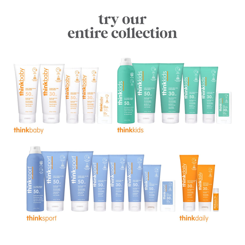 Thinksport Mineral Sunscreen, SPF 30 Clear Zinc Oxide Sunscreen, 3 Fl Oz, Water Resistant Reef Safe Sunscreen, Vegan Broad Spectrum body & face sunscreen sun lotion 🍁 All In One Marketplace Canada