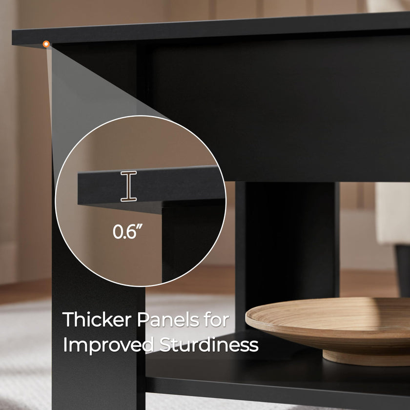 Yaheetech Coffee Table with Storage, Lift Top, 98cm L, Black 🍁 All In One Marketplace Canada