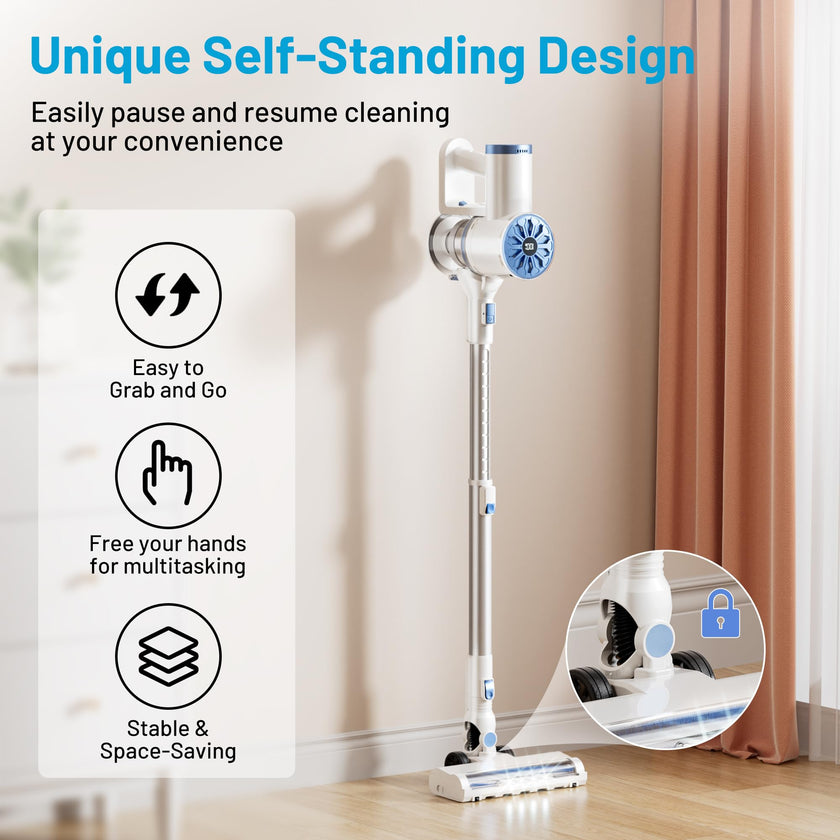 VIPSUN Cordless Vacuum Cleaner with Self-Standing, LED Screen Stick Vacuum Cleaners for Home, Lightweight Powerful Suction Vacuum, 6-in-1 Rechargeable Vacuum for Carpets, Pet Hair, Hardwood Floors 🍁 All In One Marketplace Canada