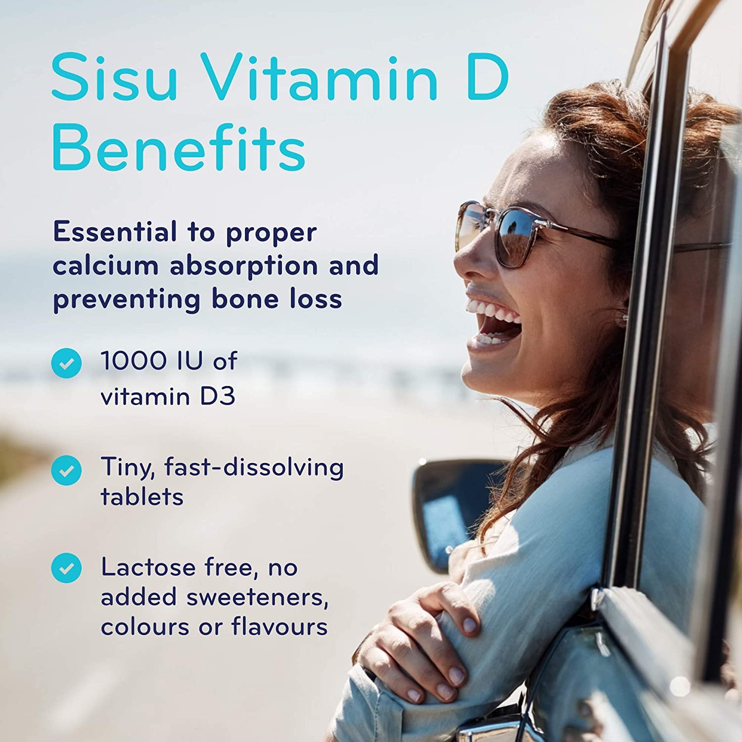 SISU Vitamin D 1000 IU, Unflavoured | Essential to Proper Calcium Absorption and Preventing Bone Loss | 400 Tiny, Quick-Dissolving Tablets | Gluten Free, Dairy Free, Non-GMO 🍁 All In One Marketplace Canada