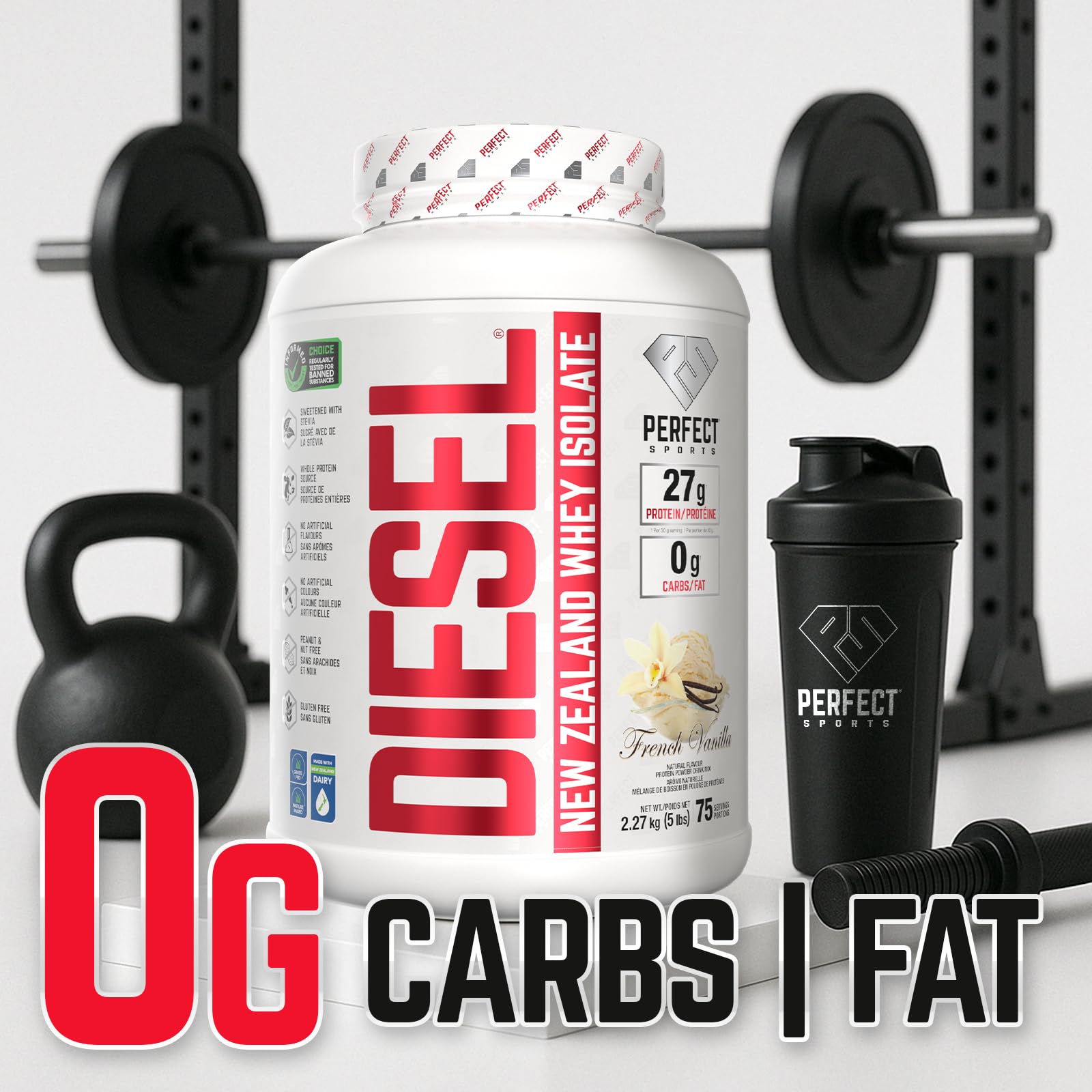 DIESEL 100% New Zealand Whey Isolate, Grass-Fed & Pasture Raised - French Vanilla 5lb 🍁 All In One Marketplace Canada