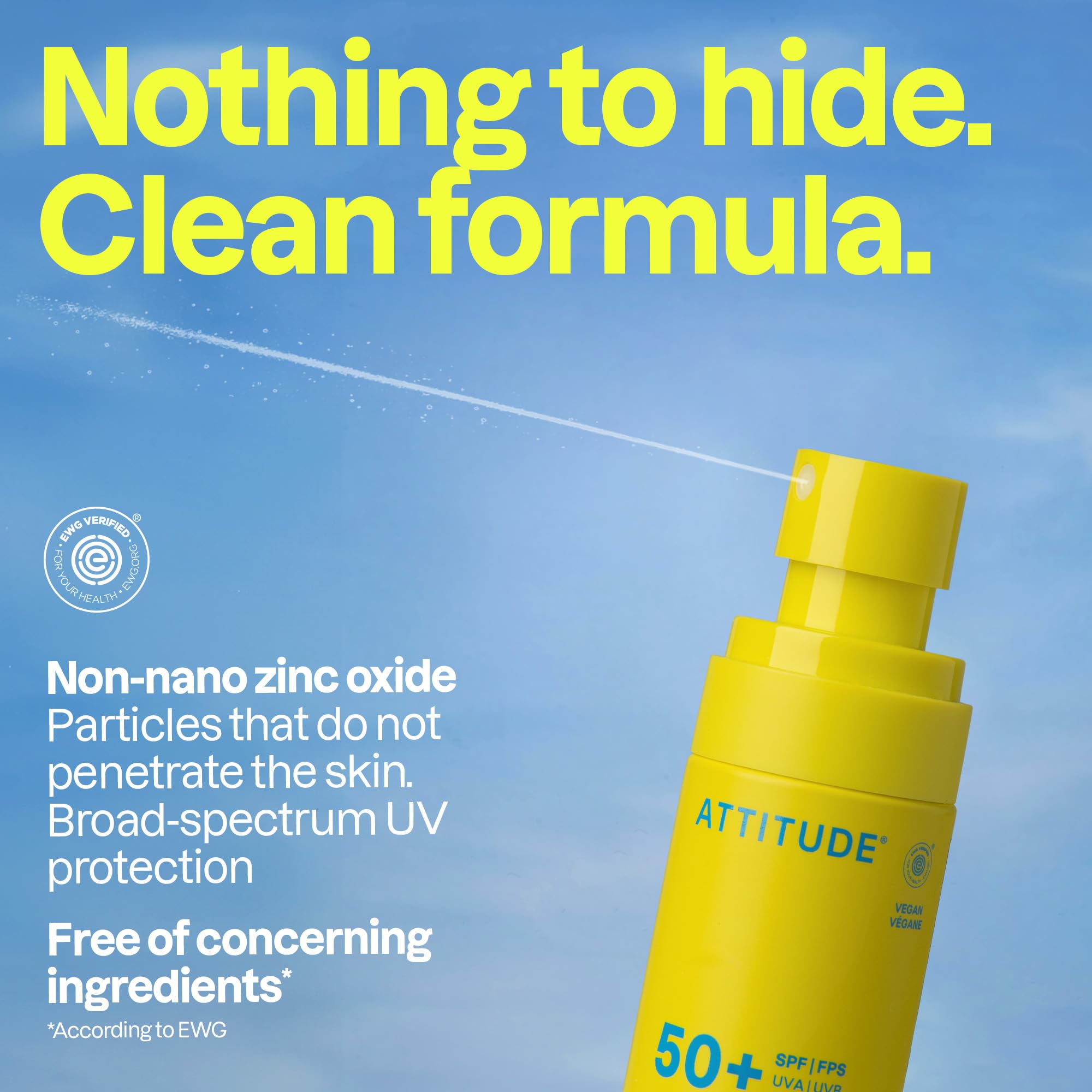 ATTITUDE Kids Mineral Sunscreen Lightweight Lotion SPF 50, Broad Spectrum Zinc Oxide, EWG Verified, Non-Nano, Water-Resistant 80 Minutes, Non-Greasy for Face & Body, Vegan, Unscented, 80 grams 🍁 All In One Marketplace Canada