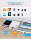 Surge Protector Power Bar - 8 Outlets 4 USB Charging Ports(2 USB C), Power Strip with 5Ft Braided Extension Cord, Flat Plug, Wall Mount Desk USB C Charging Station for Home Office College Essentials 🍁 All In One Marketplace Canada