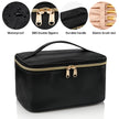 Makeup Bag, Portable Cosmetic Bag, Large Capacity Travel Makeup Case Organizer for Women and Girls, Train Case Makeup Bag for Toiletries for Traveling with Handle and Divider, Black 🍁 All In One Marketplace Canada