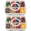 Snackle Box Container with Lid & Handle, Airtight Divided Snack Organizer, Portable Charcuterie Board for Travel, Road Trips, Picnic, Fruits, Veggies, Candy & Nuts, 2 Pack 🍁 All In One Marketplace Canada