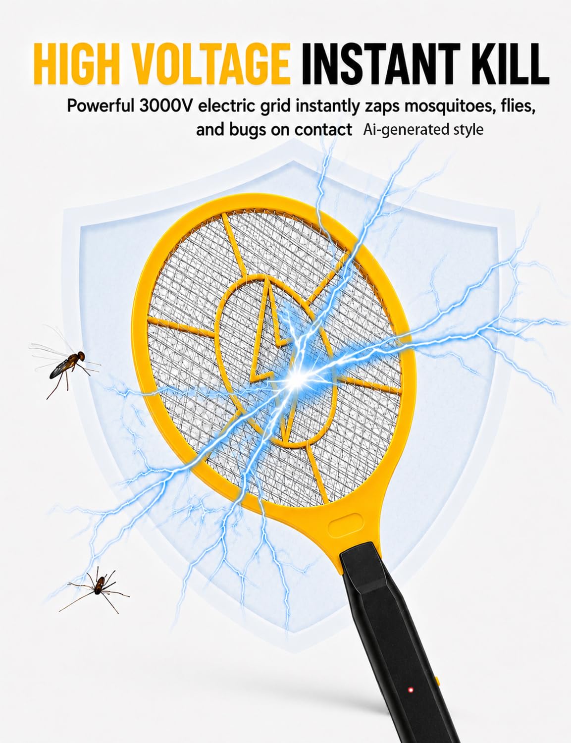 2 Pack Electric Fly Swatter, Bug Zapper Racket for Indoor Pest Control, Handheld Insect Killer Bat Battery Powered Electric Mosquito Swatter for Outdoor and Home 🍁 All In One Marketplace Canada