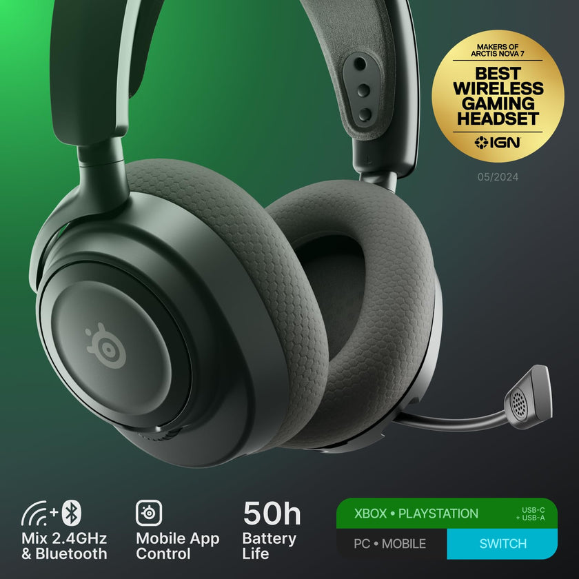 SteelSeries Arctis Nova 7X Wireless Gen 2 Gaming Headset - Real-Time App Control, 50+ HR Play, Neodymium Drivers, Mix 2.4GHz/Bluetooth, Xbox, PC, PS5/PS4, Switch 1/2, Mobile - Black 🍁 All In One Marketplace Canada