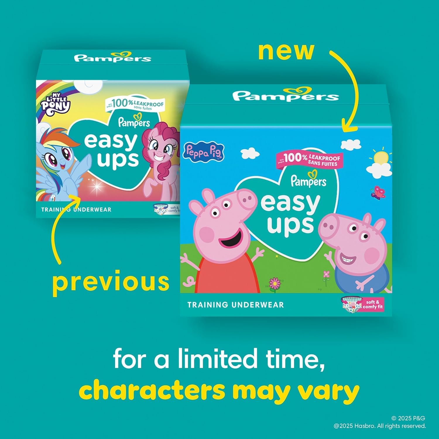 Pampers Easy Ups Girls & Boys Potty Training Pants, Size 5 (3T4T), Peppa Absorbent Training Underwear, Up to 100% Leakproof Day and Night, Hypoallergenic, 1 Pack (Count of 124) 🍁 All In One Marketplace Canada