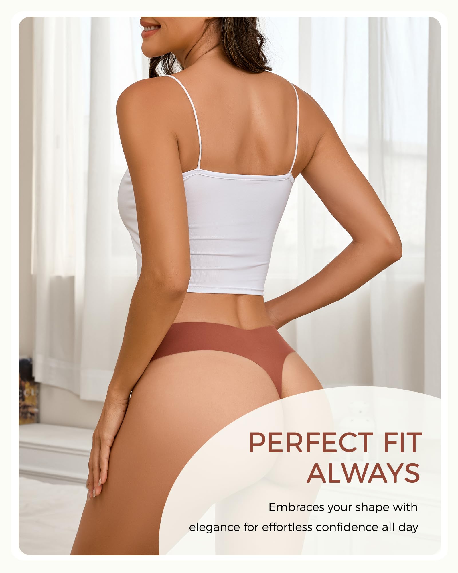 Underwear Womens Seamless Underwear Thongs for Women Sexy No Show V-Waisted Ladies Tangas Panties 6 Pack 🍁 All In One Marketplace Canada