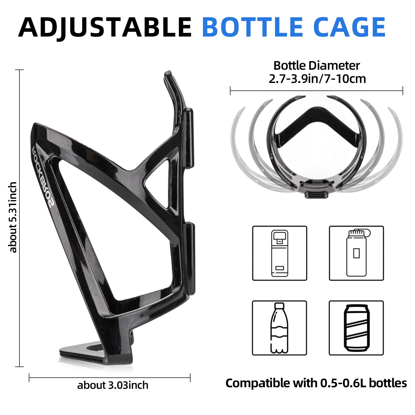 ROCKBROS Bike Water Bottle Holder Ultra-Light Bicycle Bottle Cages with Screws Tool, Universal Bike Cup Holder for Road MTB Mountain Bikes Cycling Accessories（2 Pack） 🍁 All In One Marketplace Canada