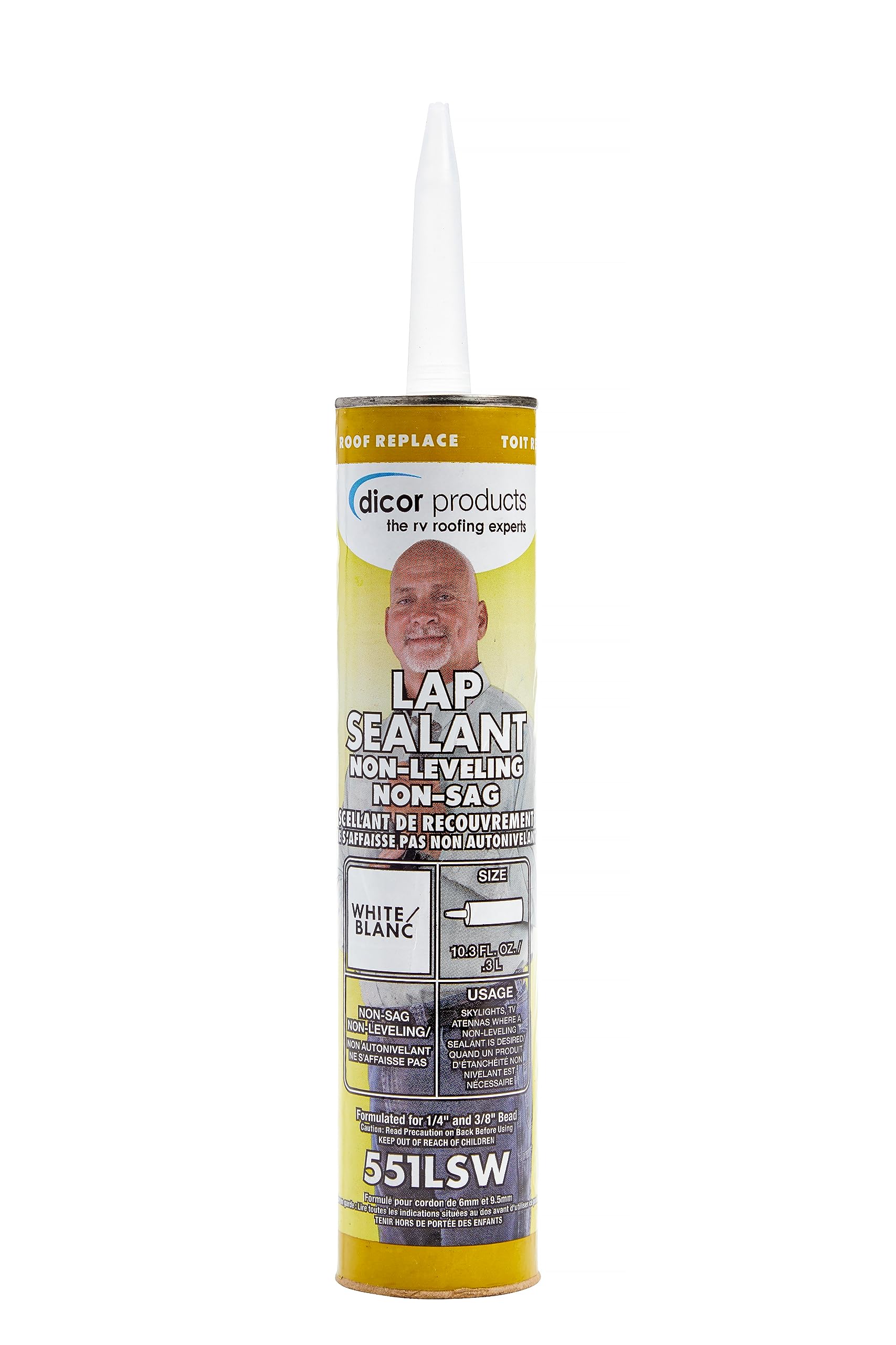 Dicor 551LSW1 White Non-Sag Roof Lap Sealant - 10.3 oz. Tube 🍁 All In One Marketplace Canada