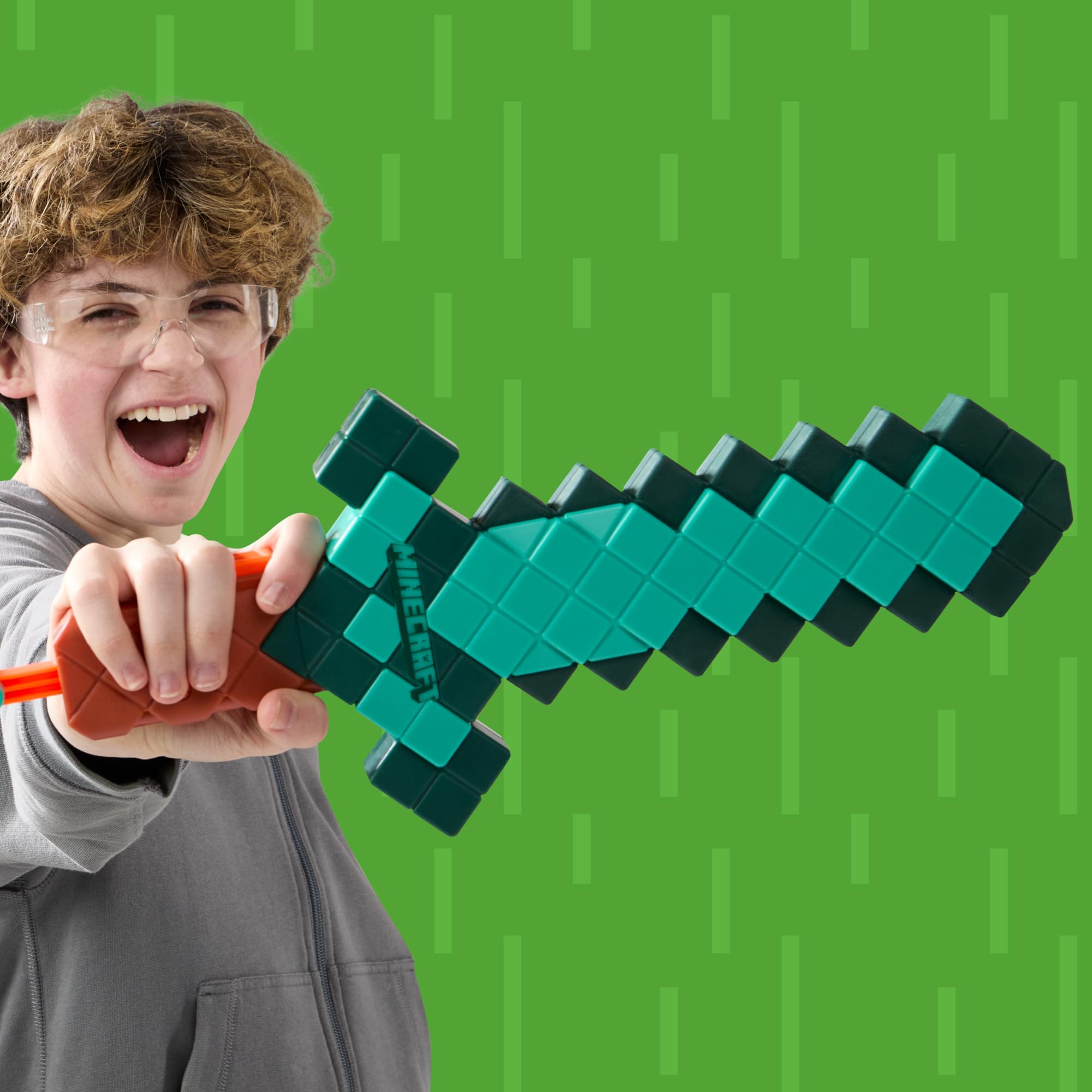 Nerf Minecraft Sword Dart Blaster, Pull Back Priming, Foam Edge, 8 Nerf N1 Darts, Ages 8+ 🍁 All In One Marketplace Canada