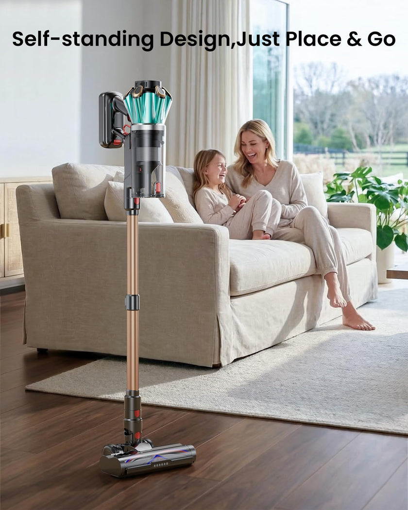 Cordless Vacuum Cleaner, 650W 55KPA 70 Mins Vacuum Cleaners with Hurricane Mode, Anti-Tangle Brush, 1.8L Dust Cup, Self-Standing Stick Vacuum Cordless for Hard Floors, Carpet & Pet Hair 🍁 All In One Marketplace Canada