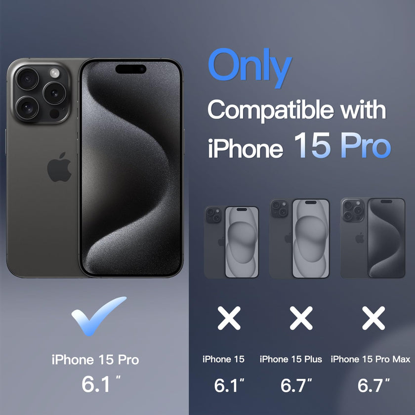 JETech Magnetic Case for iPhone 15 Pro 6.1-Inch Compatible with MagSafe, Translucent Matte Back Slim Shockproof Phone Cover (Black) 🍁 All In One Marketplace Canada
