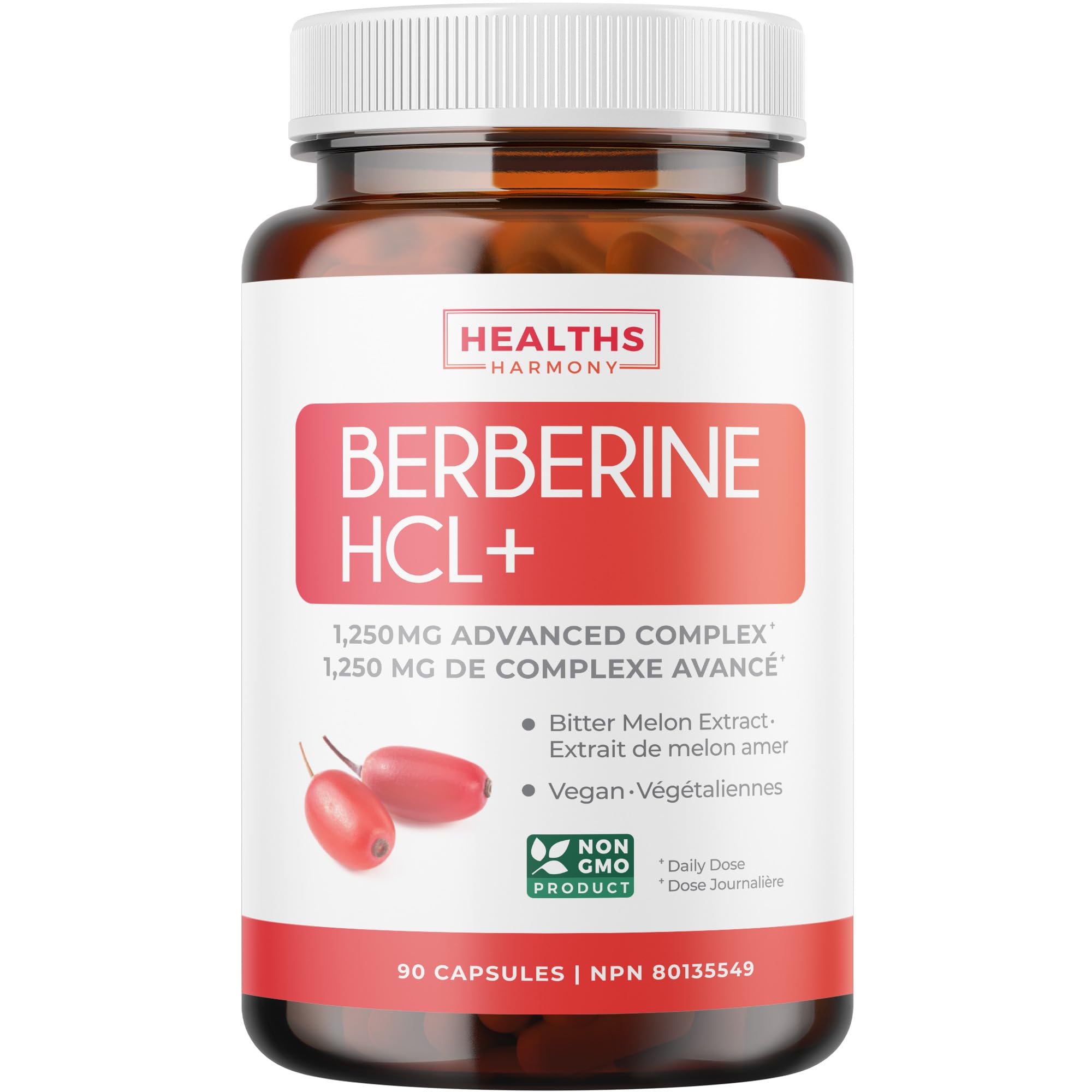 Berberine 1000mg | Healthy Cholesterol, Glucose & Lipid Metabolism & Cardiovascular Health Support | High Potency Berberine Supplement with Bitter Melon & Banaba Extract | Made in Canada | 90 Ct 🍁 All In One Marketplace Canada