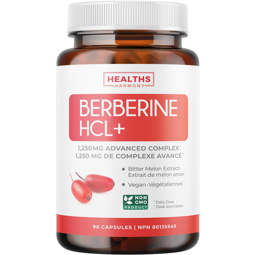 Berberine 1000mg | Healthy Cholesterol, Glucose & Lipid Metabolism & Cardiovascular Health Support | High Potency Berberine Supplement with Bitter Melon & Banaba Extract | Made in Canada | 90 Ct 🍁 All In One Marketplace Canada