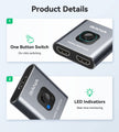 HDMI Switch 4K HDMI Splitter - Gana Prime Aluminum Bi-Directional HDMI Switcher 1 in 2 Out (Single Display) or 2 Input 1 Output, Supports 4K 3D HD 1080P for Xbox PS4 Roku HDTV etc. （Grey… 🍁 All In One Marketplace Canada