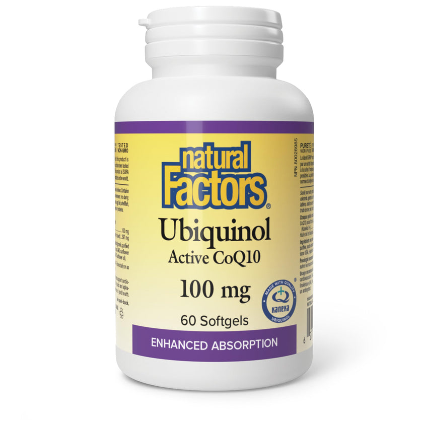 Natural Factors Ubiquinol Active CoQ10 100 mg, 60 Softgels, Supports Cardiovascular Health, Proudly Canadian 🍁 All In One Marketplace Canada