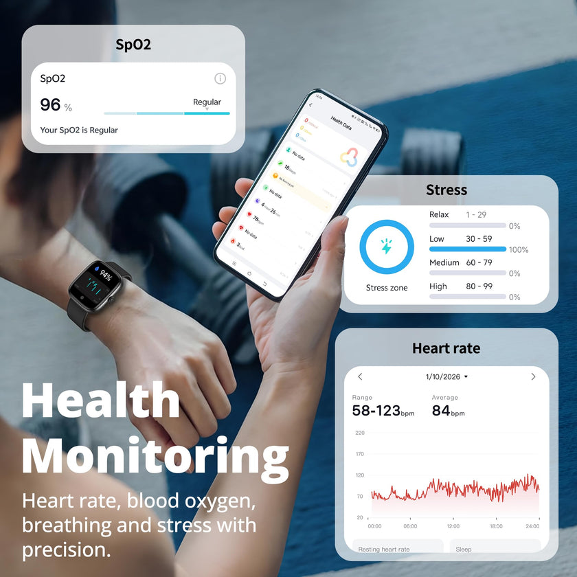 Fixwink Smart Watch for Men Women (Answer/Make Call), 1.83