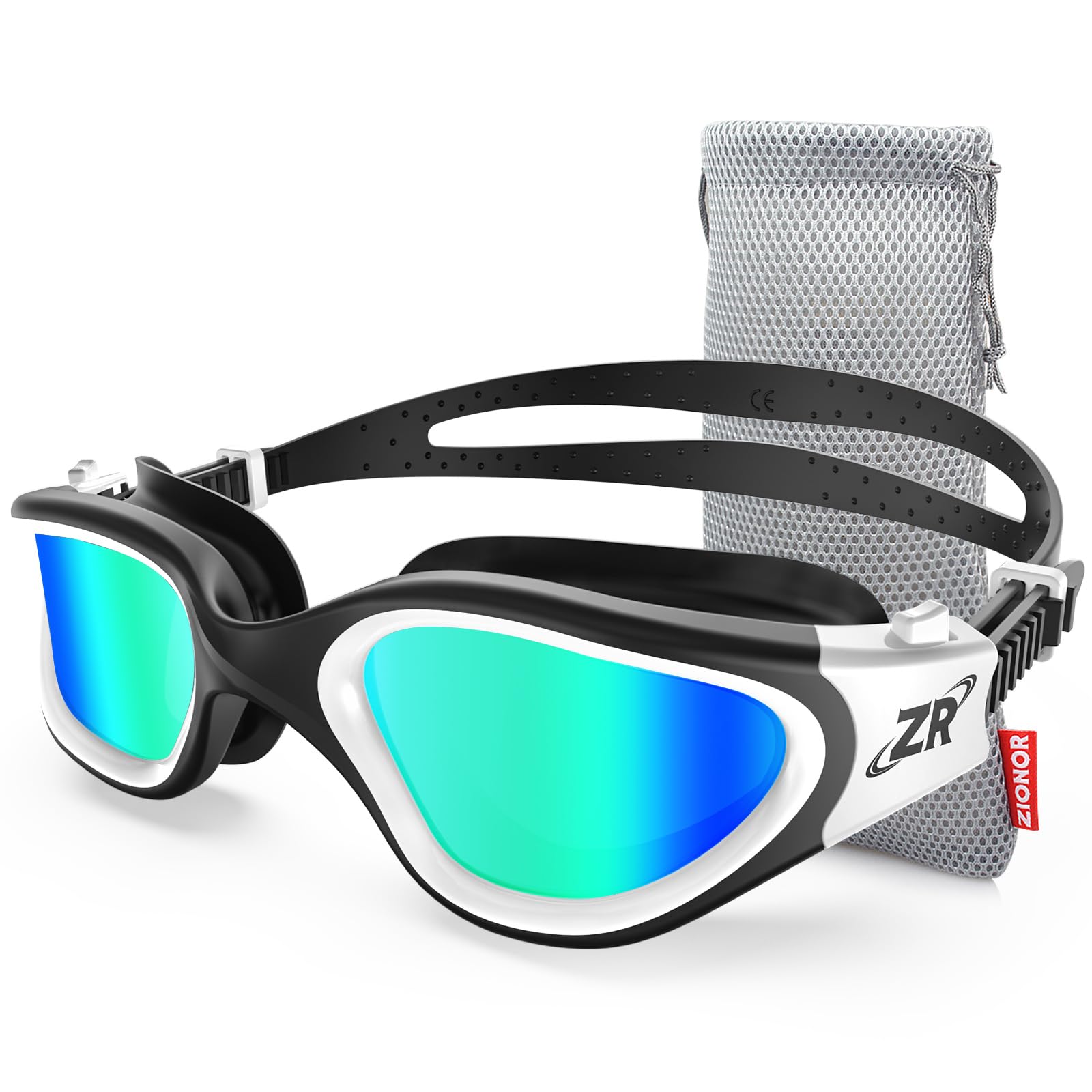 ZIONOR Swimming Goggles G1 Polarized Swim Goggles UV Protection Watertight Anti-Fog Adjustable Strap Comfort fit for Unisex Adult Men and Women-White Frame Gold Lens 🍁 All In One Marketplace Canada