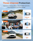 70mai 4K Dash Cam Front and Rear Inside, 3 Channel Car Dash Camera for Cars, Dashcam with GPS, Wi-Fi 6, Voice Control, Parking Monitor, Night Vision, Loop Recording, 64GB SD Card Included (T800E) 🍁 All In One Marketplace Canada