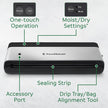 FoodSaver PowerVac Compact Vacuum Sealer Machine w/ Vertical Storage | 5 Airtight Vacuum Seal Bags & 1 Roll | VS0150 | Stainless Steel / Black 🍁 All In One Marketplace Canada