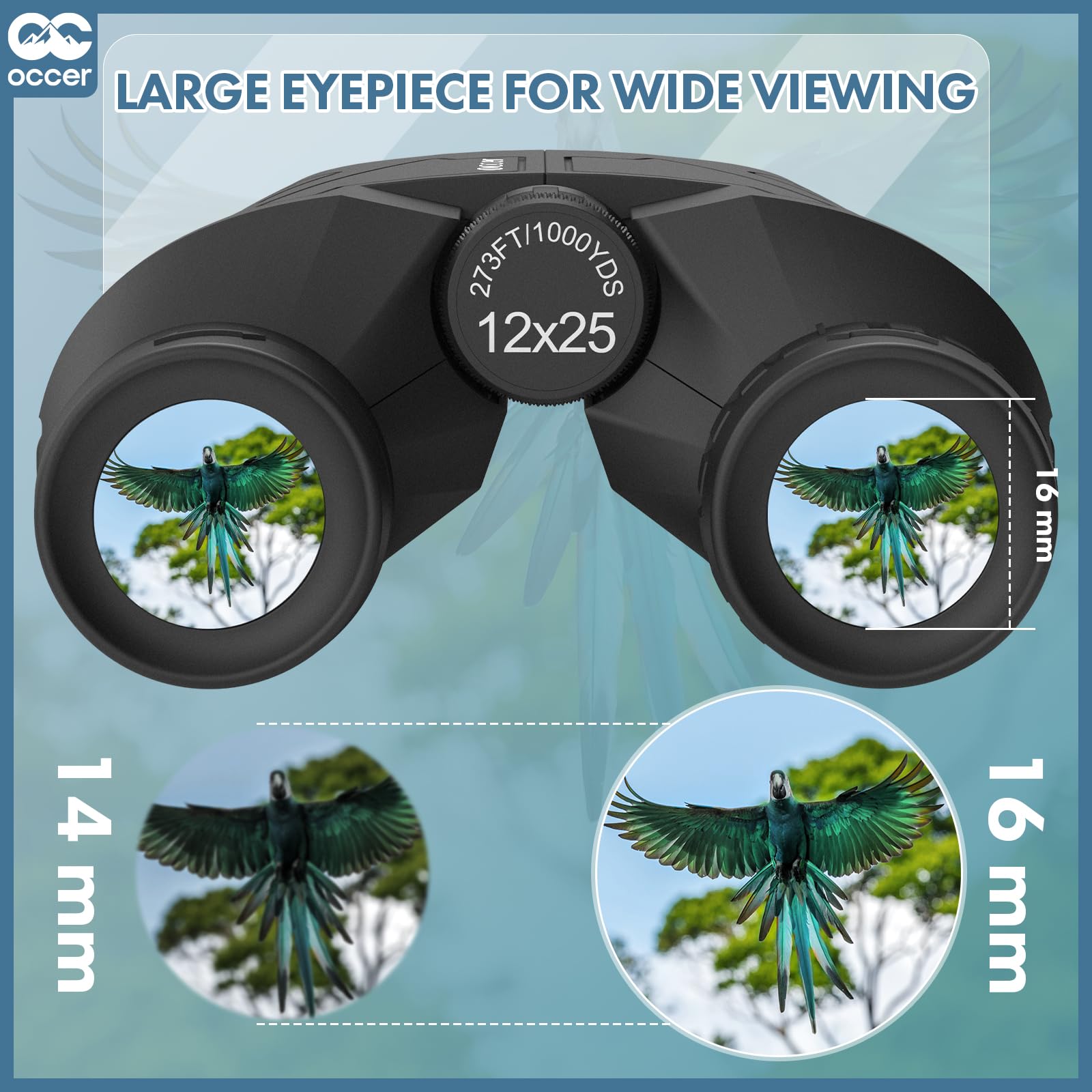 Occer 12x25 Compact Binoculars for Adults Kids, Small Binoculars with Large Clear Low Light Vision,High Power Lightweight Binocular Easy Focus for Hunting, Bird Watching, Travel, Hiking,Gift for Men 🍁 All In One Marketplace Canada