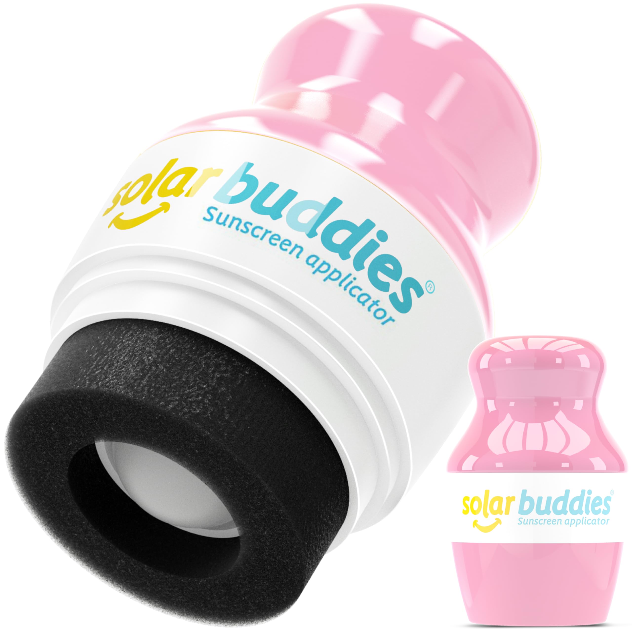 Solar Buddies Sunscreen Applicator - Single Pink - Refillable Roll on Sponge Sunscreen, Suncream & Lotion Applicator For Kids, Adults & Families - Holds 3.4fl oz, Perfect Size for Travel 🍁 All In One Marketplace Canada