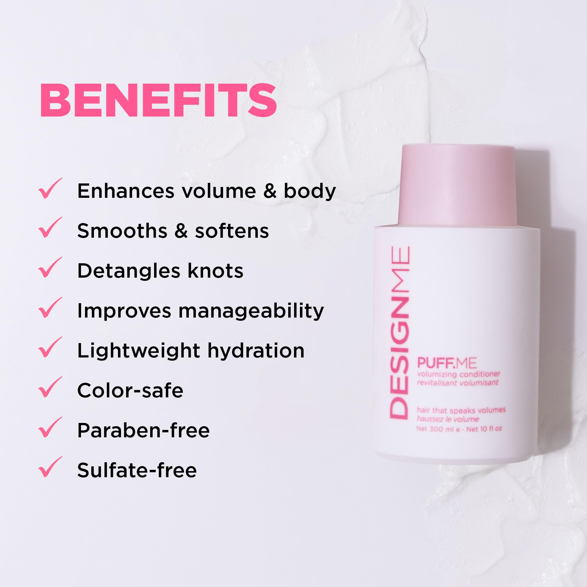 PUFF.ME Volumizing Conditioner by DESIGNME | Hydrating with Sunflower Seed Oil for Hair Volume | Detangling Conditioner for Straight & Wavy Hair | Sulfate Free 🍁 All In One Marketplace Canada